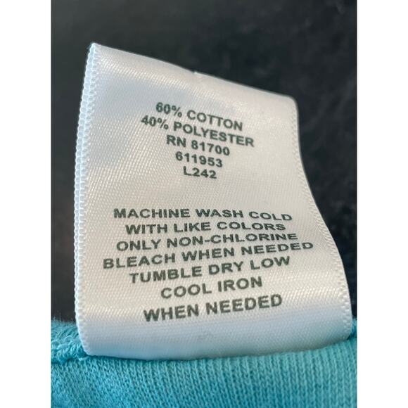 Blair Turquoise ribbed design long sleeve top button detail 3X - Picture 4 of 9